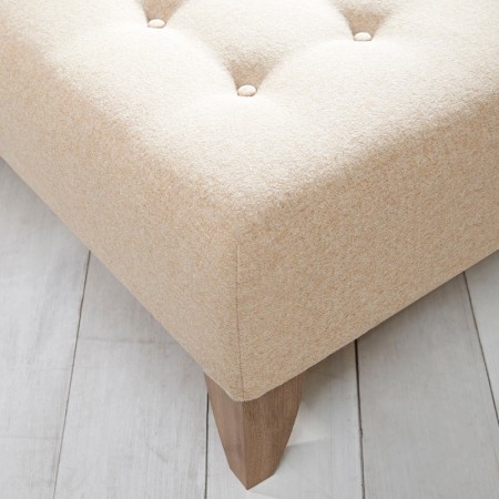 Cannock Shallow Buttoned Footstool 102 x 46cm (40 x 18") Wool Plain Honey