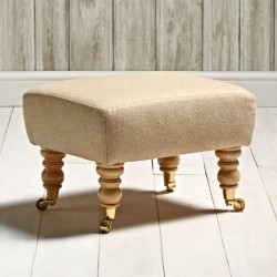 Arden Plain Top Footstool 33 x 23cm (13 x 9") Wool Plain Honey - 17.8cm (7") Castor Leg Natural Arden Plain Top Footstool 33 x 23cm (13 x 9") Wool Plain Honey - 17.8cm (7") Castor Leg Natural