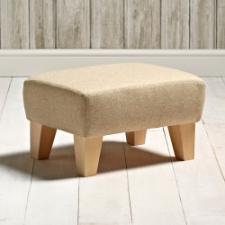 Arden Plain Top Footstool 33 x 23cm (13 x 9") Wool Plain Honey - 12.7cm (5") Tapered Leg - Natural Arden Plain Top Footstool 33 x 23cm (13 x 9") Wool Plain Honey - 12.7cm (5") Tapered Leg - Natural