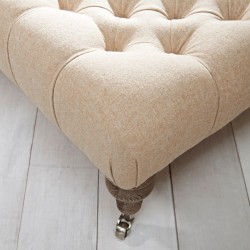 Kinver Deep Buttoned Footstool 46 x 33cm (18 x 13") Wool Plain Honey