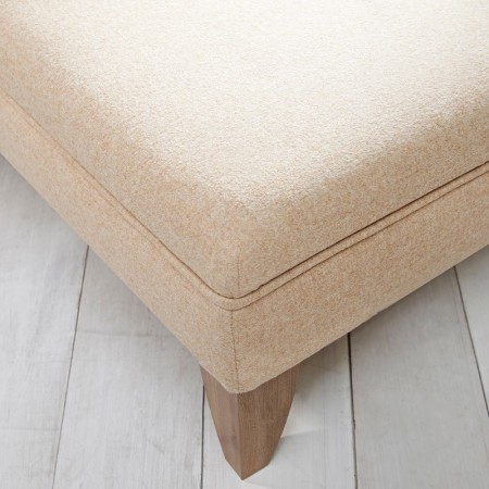 Wentwood Plain Top Footstool with Border 46 x 46cm (18 x 18") Wool Plain Honey