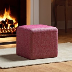 Dalby Cube Footstool 36 x 36cm (14 x 14") Basket Weave Fuchsia Dalby Cube Footstool 36 x 36cm (14 x 14") Basket Weave Fuchsia