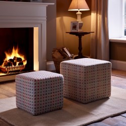 Dalby Cube Footstool 36 x 36cm (14 x 14") Wool Spot Grey + 46 x 46cm (18 x 18") Wool Spot Natural Dalby Cube Footstool 36 x 36cm (14 x 14") Wool Spot Grey + 46 x 46cm (18 x 18") Wool Spot Natural
