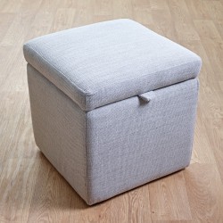 Brechfa Plain Lid Storage Ottoman 48 x 48cm (19 x 19") Basket Weave Light Grey Brechfa Plain Lid Storage Ottoman 48 x 48cm (19 x 19") Basket Weave Light Grey