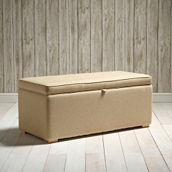 Sherwood Shallow Buttoned & Piped Lid Ottoman 119 x 53cm (47 x 21") Wool Plain Honey - 1ins Light Square Feet Sherwood Shallow Buttoned & Piped Lid Ottoman 119 x 53cm (47 x 21") Wool Plain Honey - 1ins Light Square Feet