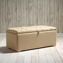 Dean Deep Buttoned Lid Storage Ottoman 119 x 53cm (47 x 21") Wool Plain Honey - 1ins Square Foot Natural Dean Deep Buttoned Lid Storage Ottoman 119 x 53cm (47 x 21") Wool Plain Honey - 1ins Square Foot Natural