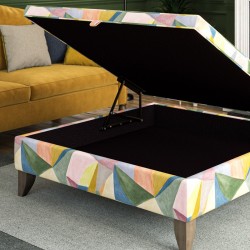 Heartwood Plain & Piped Lid Medium Depth Storage Footstool 122 x 122cm (48 x 48") Linwood Crystal Velvet - 6ins Convex Washed Oak Leg Heartwood Plain & Piped Lid Medium Depth Storage Footstool 122 x 122cm (48 x 48") Linwood Crystal Velvet - 6ins Convex Washed Oak Leg