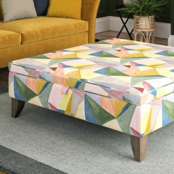 Heartwood Plain & Piped Lid Medium Depth Storage Footstool 91 x 91cm (36 x 36") Linwood Crystal Velvet - 6ins Convex Washed Oak Leg Heartwood Plain & Piped Lid Medium Depth Storage Footstool 91 x 91cm (36 x 36") Linwood Crystal Velvet - 6ins Convex Washed Oak Leg
