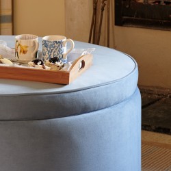 Winterfold Plain & Piped Lid Medium Depth Round Storage Footstool 102cm (40") Flat Velvet Wedgwood Winterfold Plain & Piped Lid Medium Depth Round Storage Footstool 102cm (40") Flat Velvet Wedgwood