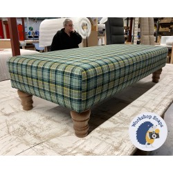 Arden Plain Top Footstool 102 x 46cm (40 x 18") Customers Own Material - 12.7cm Turned Oak Leg 9293