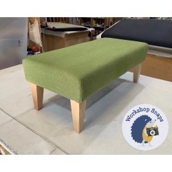 Arden Plain Top Footstool 102 x 46cm (40 x 18") - House Chenille Lime - 9in Tapered Natural Leg 4956