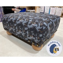 Arden Plain Top Footstool 46 x 33cm (18 x 13") COM Batman Fabric - 2" Bun Natural Foot - Corner Studs 5105 2 Arden Plain Top Footstool 46 x 33cm (18 x 13") COM Batman Fabric - 2" Bun Natural Foot - Corner Studs 5105 2