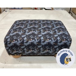 Arden Plain Top Footstool 46 x 33cm (18 x 13") COM Batman Fabric - 2" Bun Natural Foot - Corner Studs 5105 Arden Plain Top Footstool 46 x 33cm (18 x 13") COM Batman Fabric - 2" Bun Natural Foot - Corner Studs 5105
