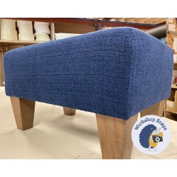 Arden Plain Top Footstool 46 x 33cm (18 x 13") Soft Weave Sapphire - 5ins Tapered Oak Leg 7134 Arden Plain Top Footstool 46 x 33cm (18 x 13") Soft Weave Sapphire - 5ins Tapered Oak Leg 7134
