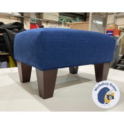 Arden Plain Top Footstool 46 x 33cm (18 x 13") Soft Weave Sapphire - Self Piped - 5ins Tapered Mahogany Leg 6442 Arden Plain Top Footstool 46 x 33cm (18 x 13") Soft Weave Sapphire - Self Piped - 5ins Tapered Mahogany Leg 6442
