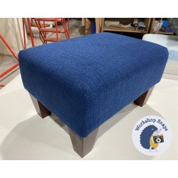Arden Plain Top Footstool 46 x 33cm (18 x 13") Soft Weave Sapphire - 5ins Tapered Mahogany Leg 6171 Arden Plain Top Footstool 46 x 33cm (18 x 13") Soft Weave Sapphire - 5ins Tapered Mahogany Leg 6171