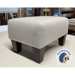 Arden Plain Top Footstool 46 x 33cm (18 x 13") Soft Weave Silver - 5ins Tapered Mahogany Leg Arden Plain Top Footstool 46 x 33cm (18 x 13") Soft Weave Silver - 5ins Tapered Mahogany Leg