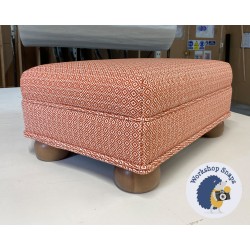 Wentwood Plain Top Footstool with Border 46 x 33cm (18 x 13") Diamond Weave Burnt Orange - Double Piped Trim - 2ins Bun Oak Foot 8625 Wentwood Plain Top Footstool with Border 46 x 33cm (18 x 13") Diamond Weave Burnt Orange - Double Piped Trim - 2ins Bun Oak Foot 8625