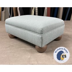 Wentwood Plain Top Footstool with Border 46 x 33cm (18 x 13") Textured Weave Duck Egg - 2ins Oak Bun Feet 5981 Wentwood Plain Top Footstool with Border 46 x 33cm (18 x 13") Textured Weave Duck Egg - 2ins Oak Bun Feet 5981