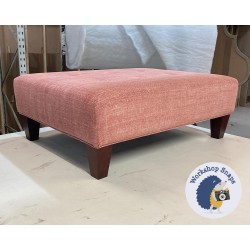 Cannock Shallow Buttoned Footstool 81 x 61cm (32 x 24") COM Colefax & Fowler Almora Red - Self Piped Trim - 5ins Tapered Mahogany Leg 7175 2 Cannock Shallow Buttoned Footstool 81 x 61cm (32 x 24") COM Colefax & Fowler Almora Red - Self Piped Trim - 5ins Tapered Mahogany Leg 7175 2