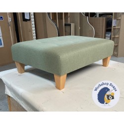 Cannock Shallow Buttoned Footstool 81 x 61cm (32 x 24") House Cotton Forest - 5ins Tapered Natural Leg 7168 Cannock Shallow Buttoned Footstool 81 x 61cm (32 x 24") House Cotton Forest - 5ins Tapered Natural Leg 7168