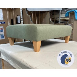 Cannock Shallow Buttoned Footstool 81 x 61cm (32 x 24") House Cotton Forest - 5ins Tapered Natural Leg 7168 Cannock Shallow Buttoned Footstool 81 x 61cm (32 x 24") House Cotton Forest - 5ins Tapered Natural Leg 7168
