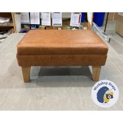 Wentwood Plain Top Footstool with Border 61 x 41cm (24 x 16") Antique Matt Leather Bridle - 6ins Concave Tapered Oiled Oak Leg 5501 Wentwood Plain Top Footstool with Border 61 x 41cm (24 x 16") Antique Matt Leather Bridle - 6ins Concave Tapered Oiled Oak Leg 5501