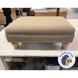 Wentwood Plain Top Footstool with Border 61 x 41cm (24 x 16") Basket Weave Off White - 5ins Turned Leg Natural 4988 Wentwood Plain Top Footstool with Border 61 x 41cm (24 x 16") Basket Weave Off White - 5ins Turned Leg Natural 4988