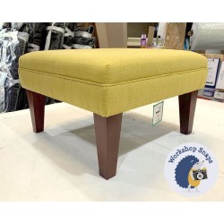Wentwood Plain Top Footstool with Border 61 x 61cm (24 x 24") House Chenille Mustard - 9ins Tapered Mahogany Leg 4932 Wentwood Plain Top Footstool with Border 61 x 61cm (24 x 24") House Chenille Mustard - 9ins Tapered Mahogany Leg 4932