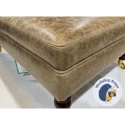 Wentwood Plain Top Footstool with Border 81 x 61cm (32 x 24") Antique Matt Leather Walnut - 7ins Castor Mahogany Leg 4937 Wentwood Plain Top Footstool with Border 81 x 61cm (32 x 24") Antique Matt Leather Walnut - 7ins Castor Mahogany Leg 4937