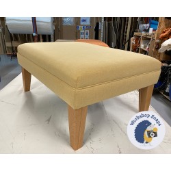 Wentwood Plain Top Footstool with Border 81 x 61cm (32 x 24") House Cotton Mustard - 9ins Tapered Natural Leg 8034 Wentwood Plain Top Footstool with Border 81 x 61cm (32 x 24") House Cotton Mustard - 9ins Tapered Natural Leg 8034