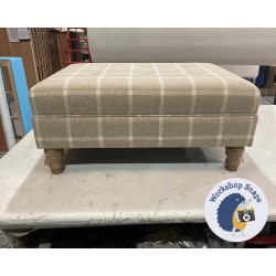 Fernworthy Shallow Buttoned Footstool with Border 81 x 61cm (32 x 24") COM Moons Hawes Natural - Bespoke Height 14ins - 5ins Turned Oak Leg 6871 Fernworthy Shallow Buttoned Footstool with Border 81 x 61cm (32 x 24") COM Moons Hawes Natural - Bespoke Height 14ins - 5ins Turned Oak Leg 6871