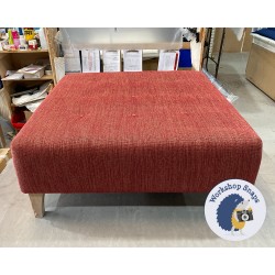 Cannock Shallow Buttoned Footstool 91 x 91cm (36 x 36") BESPOKE Increased Pad Height - Basket Weave Brick - 6 Concave Washed Oak Leg 5533 Cannock Shallow Buttoned Footstool 91 x 91cm (36 x 36") BESPOKE Increased Pad Height - Basket Weave Brick - 6 Concave Washed Oak Leg 5533