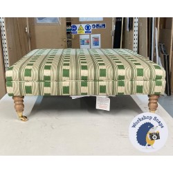 Wentwood Plain Top Footstool with Border 91 x 91cm (36 x 36") COM Christopher Farr Lost and Found Green - 7ins Castor Oak Leg 6967 Wentwood Plain Top Footstool with Border 91 x 91cm (36 x 36") COM Christopher Farr Lost and Found Green - 7ins Castor Oak Leg 6967