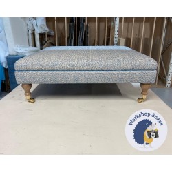 Wentwood Plain Top Footstool with Border 91 x 91cm (36 x 36") COM Nina Campbell Larkana Lavani - 6ins Castor Oak Leg 7038 Wentwood Plain Top Footstool with Border 91 x 91cm (36 x 36") COM Nina Campbell Larkana Lavani - 6ins Castor Oak Leg 7038
