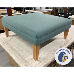 Wentwood Plain Top Footstool with Border 91 x 91cm (36 x 36") House Cotton Peacock - 9ins Tapered Naturall Leg 8498 Wentwood Plain Top Footstool with Border 91 x 91cm (36 x 36") House Cotton Peacock - 9ins Tapered Naturall Leg 8498