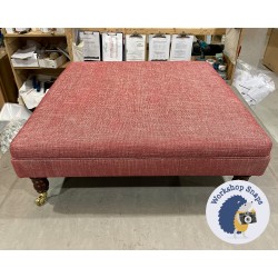 Wentwood Plain Top Footstool with Border 91 x 91cm (36 x 36") JBrown Blake Wine - 7.5" Castor Mahogany Leg 5623 2 Wentwood Plain Top Footstool with Border 91 x 91cm (36 x 36") JBrown Blake Wine - 7.5" Castor Mahogany Leg 5623 2