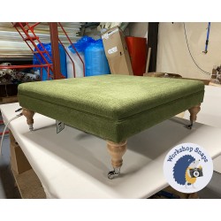 Wentwood Plain Top Footstool with Border 91 x 91cm (36 x 36") Soft Weave Forest Green - 7.5ins Castor Oiled Oak Leg 8171 Wentwood Plain Top Footstool with Border 91 x 91cm (36 x 36") Soft Weave Forest Green - 7.5ins Castor Oiled Oak Leg 8171