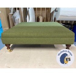 Wentwood Plain Top Footstool with Border 91 x 91cm (36 x 36") Soft Weave Forest Green - Single Piped Trim - 6ins Castor Mahogany Leg 7639 Wentwood Plain Top Footstool with Border 91 x 91cm (36 x 36") Soft Weave Forest Green - Single Piped Trim - 6ins Castor Mahogany Leg 7639