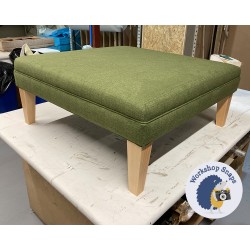 Wentwood Plain Top Footstool with Border 91 x 91cm (36 x 36") Soft Weave Forest Green - Single Piped Trim - 9ins Tapered Natural Leg 8765 Wentwood Plain Top Footstool with Border 91 x 91cm (36 x 36") Soft Weave Forest Green - Single Piped Trim - 9ins Tapered Natural Leg 8765