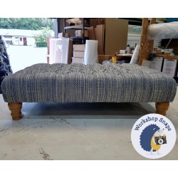 Kinver Deep Buttoned Footstool 102 x 76cm (40 x 30") COM - 5" Tall Turned Leg Natural 38441