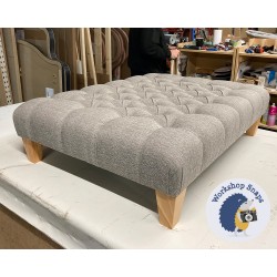 Kinver Footstool - Textured Weave Iron - 102x76cm - No Trim - 5ins Tapered Natural Leg - 9246