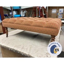 Glenmore Deep Buttoned Footstool with Border 102 x 76cm (40 x 30") Customers Own Material - Customers Own Leg 7380