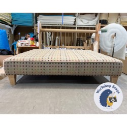 Arden Plain Top Footstool 122 x 122cm (48 x 48") Wool Spot Natural - 5ins Tapered Natural Leg 5745