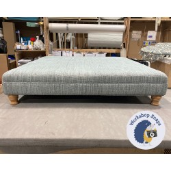 Wentwood Plain Top Footstool with Border 122 x 122cm (48 x 48") Basket Weave Duck Egg - Single Piped Trim - 5ins Turned Leg Natural 5786 Wentwood Plain Top Footstool with Border 122 x 122cm (48 x 48") Basket Weave Duck Egg - Single Piped Trim - 5ins Turned Leg Natural 5786