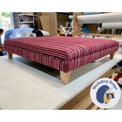Wentwood Plain Top Footstool with Border 122 x 122cm (48 x 48") COM Fabrics and Papers Corniche Fabric - 5ins Tapered Leg Natural 4921 Wentwood Plain Top Footstool with Border 122 x 122cm (48 x 48") COM Fabrics and Papers Corniche Fabric - 5ins Tapered Leg Natural 4921