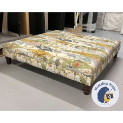 Wentwood Plain Top Footstool with Border 122 x 122cm (48 x 48") Customers Own Material - 5ins Turned Mahogany Leg 8342 2 Wentwood Plain Top Footstool with Border 122 x 122cm (48 x 48") Customers Own Material - 5ins Turned Mahogany Leg 8342 2