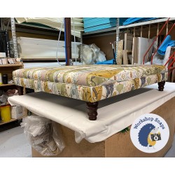 Wentwood Plain Top Footstool with Border 122 x 122cm (48 x 48") Customers Own Material - 5ins Turned Mahogany Leg 8342 2 Wentwood Plain Top Footstool with Border 122 x 122cm (48 x 48") Customers Own Material - 5ins Turned Mahogany Leg 8342 2