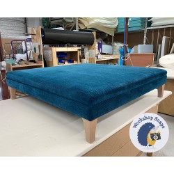 Wentwood Plain Top Footstool with Border 122 x 122cm (48 x 48") Eco Bobble Peacock - 15.2cm Concave Tapered Leg Oiled Oak 9405 Wentwood Plain Top Footstool with Border 122 x 122cm (48 x 48") Eco Bobble Peacock - 15.2cm Concave Tapered Leg Oiled Oak 9405