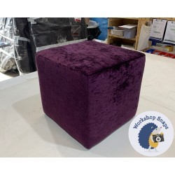Dalby Cube Footstool 36 x 36cm (14 x 14") Crushed Velvet Aubergine 4872 Dalby Cube Footstool 36 x 36cm (14 x 14") Crushed Velvet Aubergine 4872